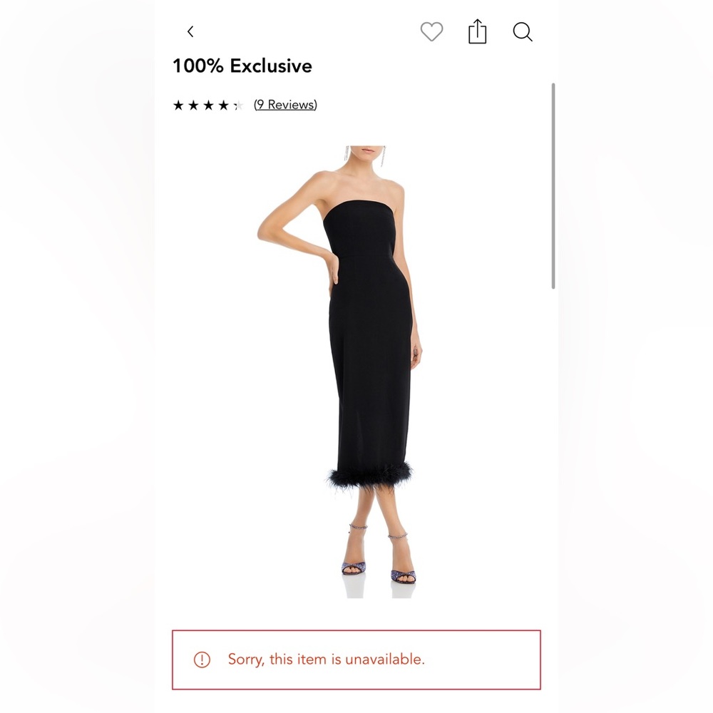 AQUA strapless black dress